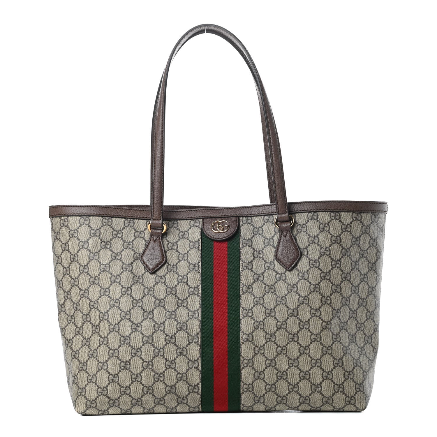 Gucci GG Supreme Monogram Medium Ophidia Shopping Tote Brown 1 of 11