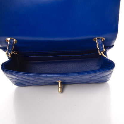 Chanel Lambskin Quilted Mini Rectangular Flap Dark Blue 5 of 9