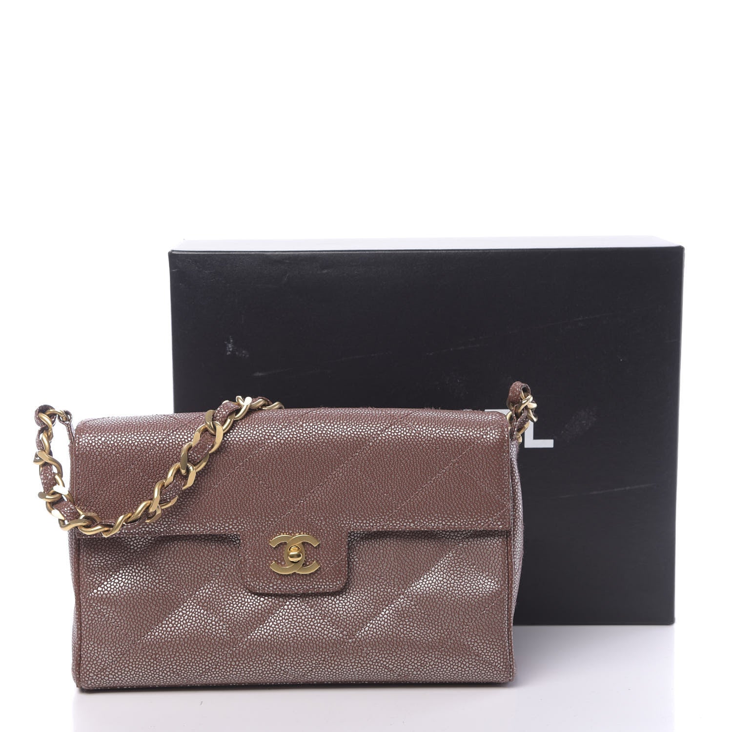 Chanel Metallic Caviar Quilted Medium Single Flap Brown 12 of 12