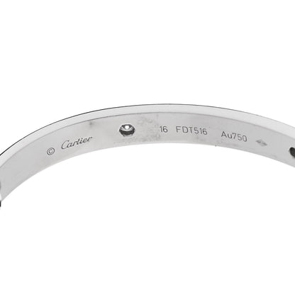 Cartier 18K White Gold 4 Diamond LOVE Bracelet 16 7 of 9