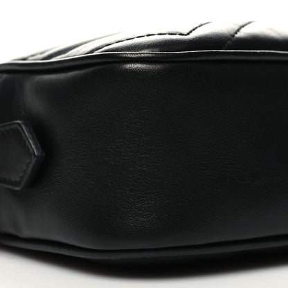 Gucci Calfskin Matelasse Mini GG Marmont Chain Shoulder Bag Black 10 of 11