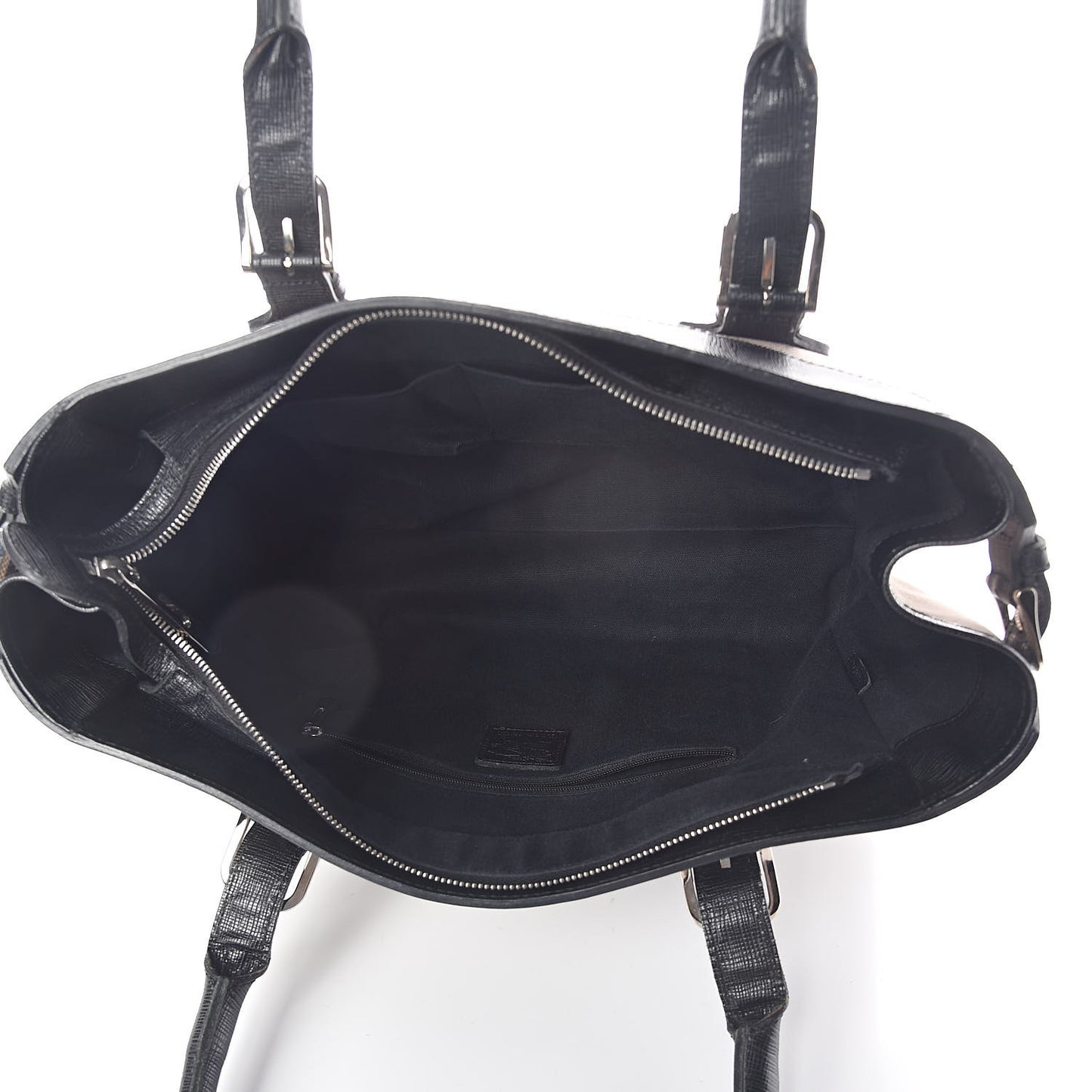 Canvas Calfskin Logo Tote Black