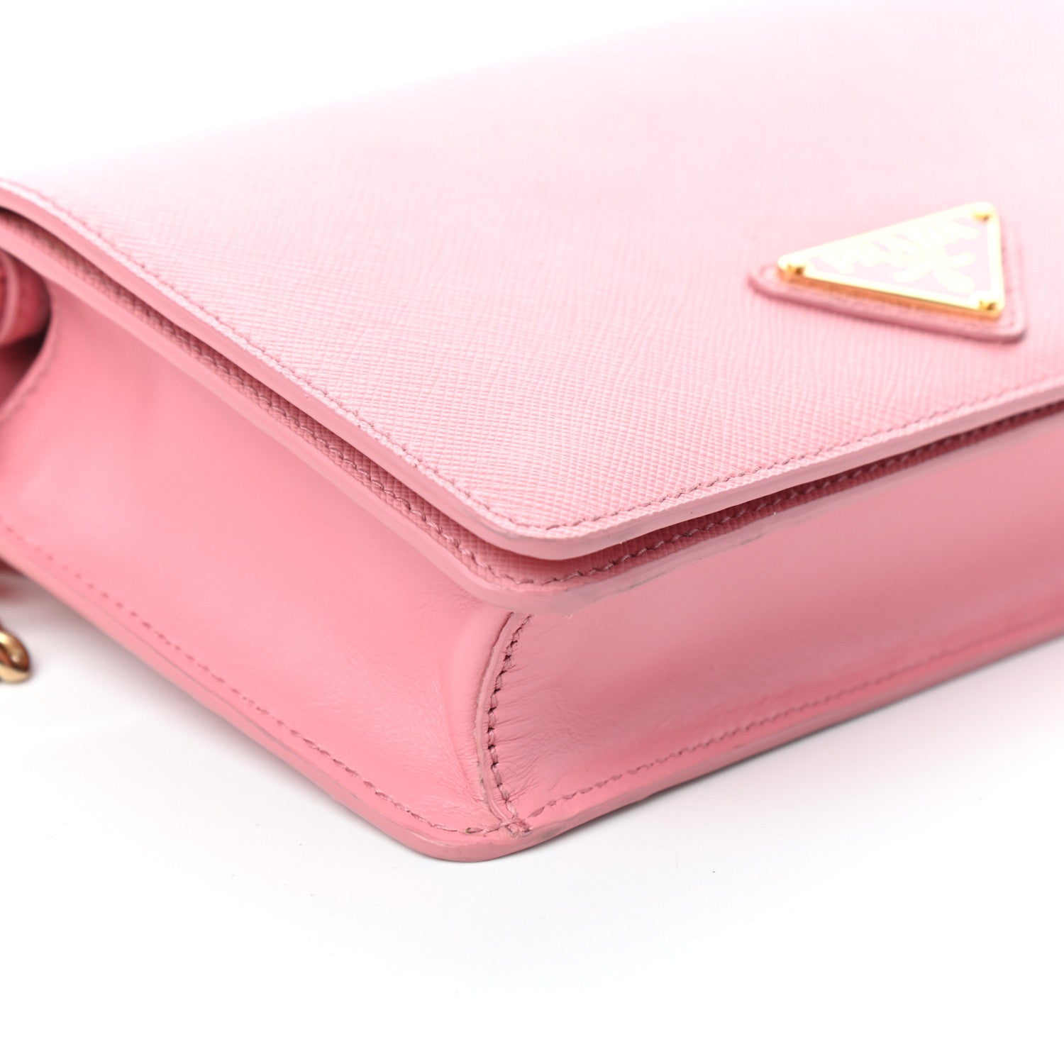 Prada Saffiano Soft Calf Bandoliera Chain Crossbody Bag Petalo 6 of 8