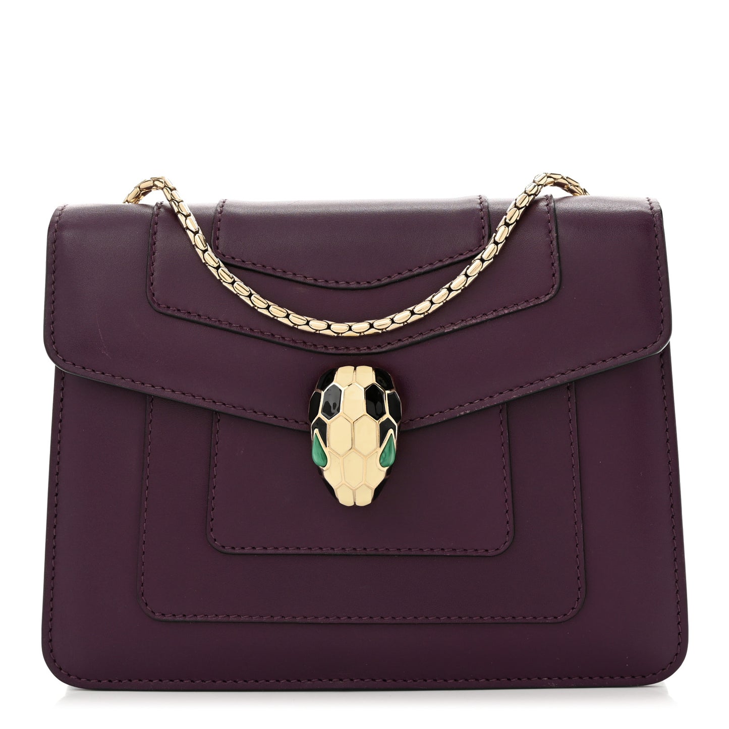 Calfskin Small Serpenti Forever Snake Strap Crossbody Bag Purple