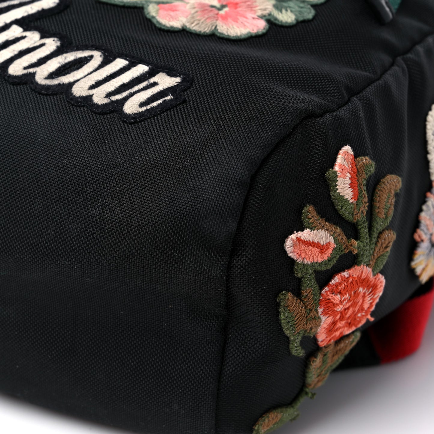 Techno Canvas Web L'Aveugle Par Amour Embroidered Double Buckle Backpack Black