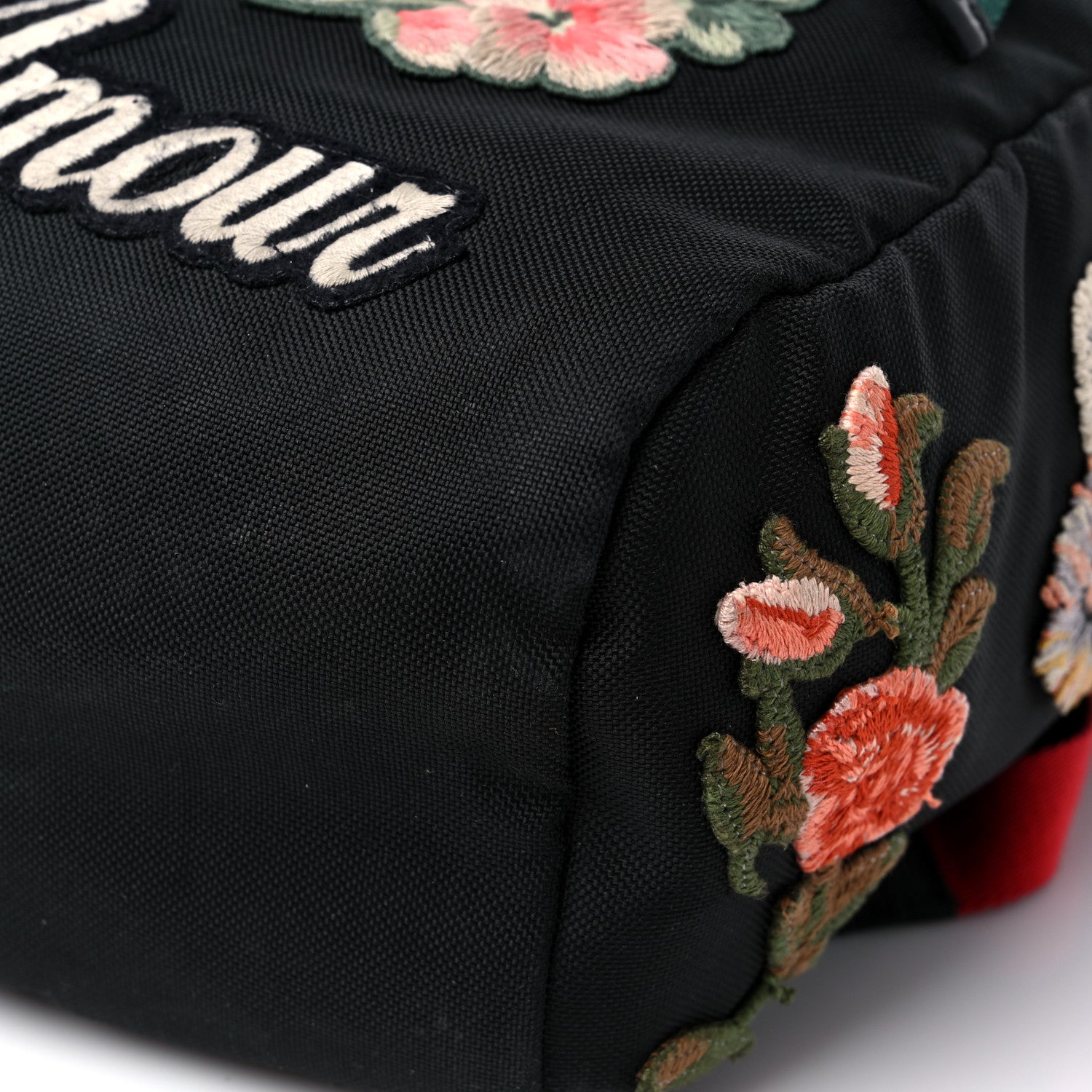 Gucci Techno Canvas Web L'Aveugle Par Amour Embroidered Double Buckle Backpack Black 9 of 18