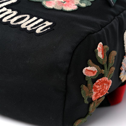 Gucci Techno Canvas Web L'Aveugle Par Amour Embroidered Double Buckle Backpack Black 9 of 18