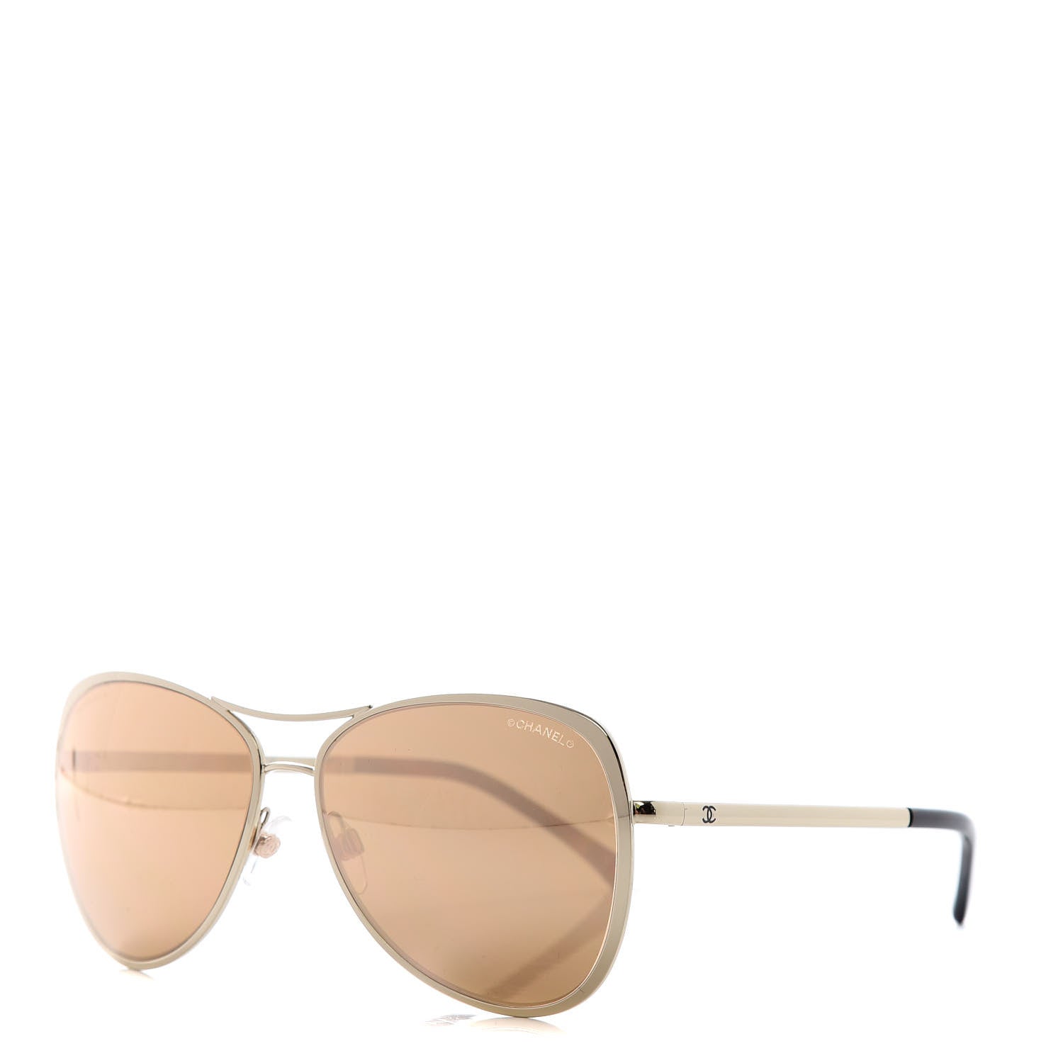 Chanel Metal Mirrored Pilot Summer Sunglasses 4223 Gold 1 of 8