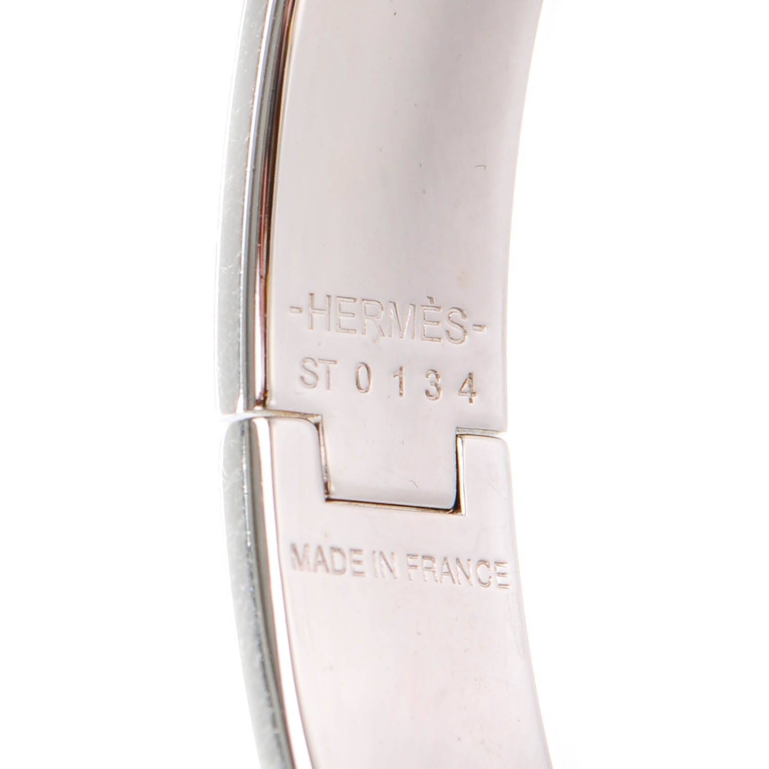 Hermes Narrow Enamel Clic Clac H Bracelet GM Indigo White 4 of 5