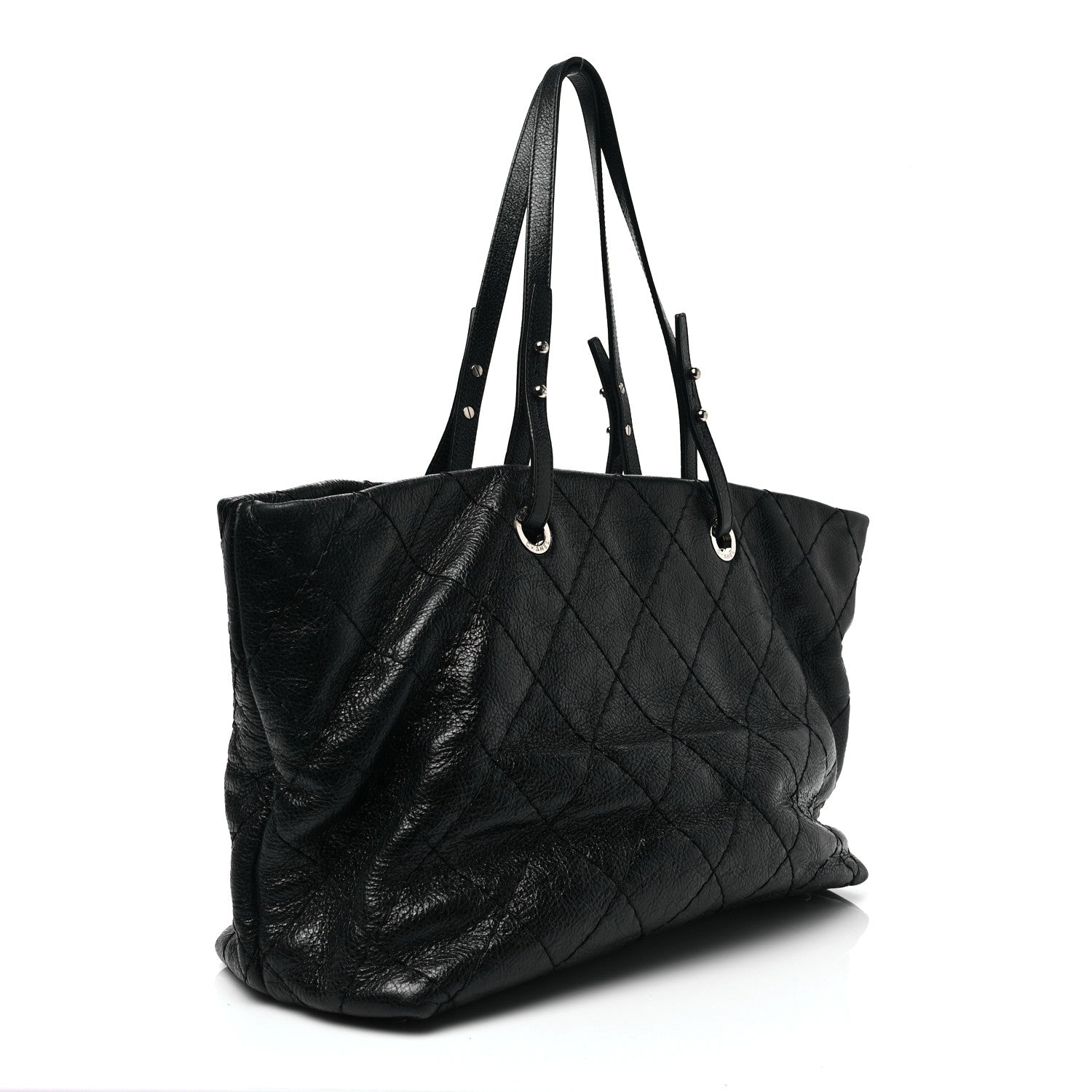 Chanel Glazed Calfskin Large On The Road Tote Black 3 of 10