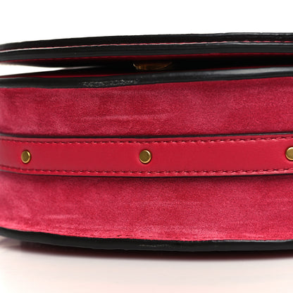 Chloe Calfskin Suede Crocodile Embossed Small Nile Bracelet Bag Crimson Pink 11 of 11
