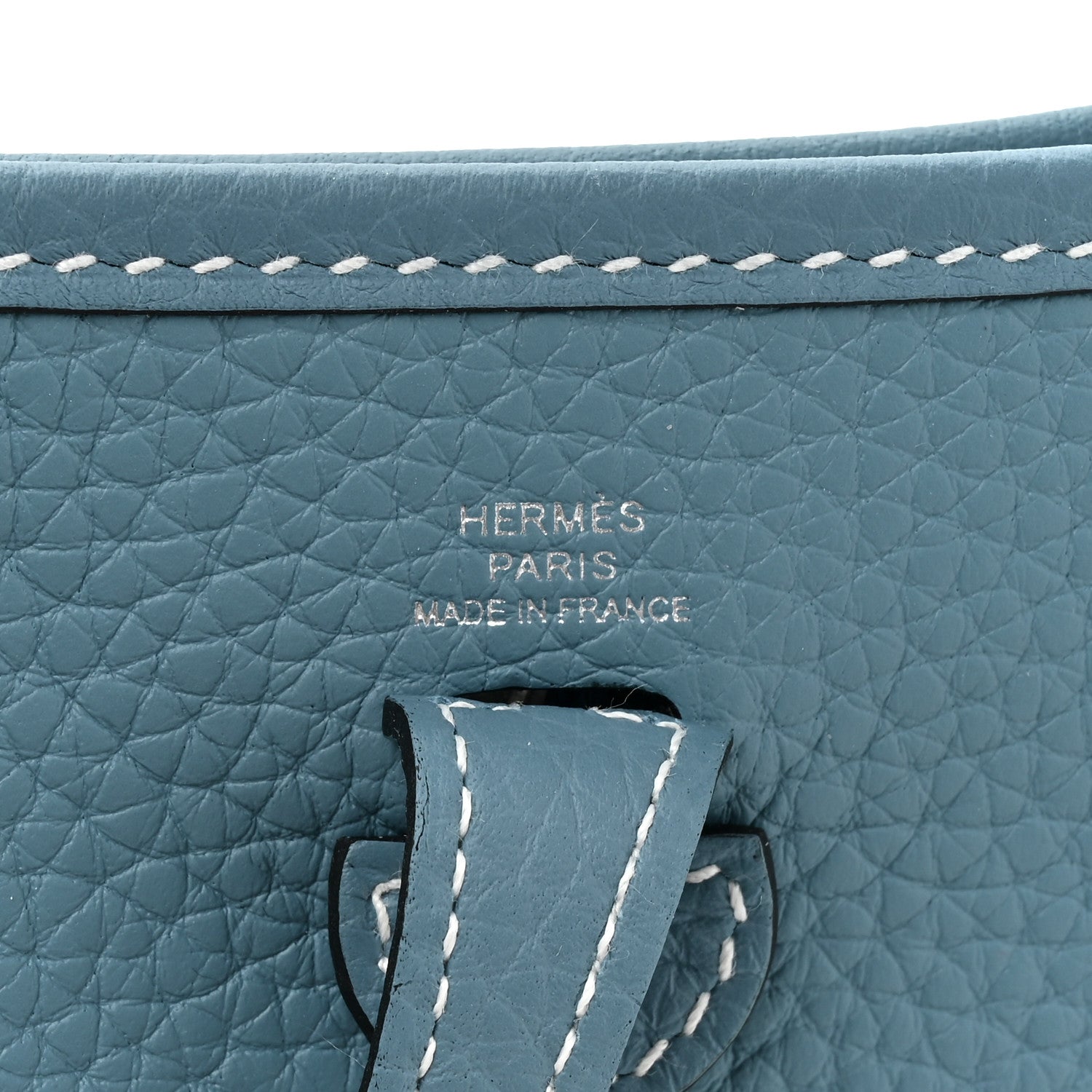 Hermes Taurillon Clemence Evelyne TPM New Blue Jean 6 of 11