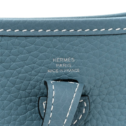 Hermes Taurillon Clemence Evelyne TPM New Blue Jean 6 of 11