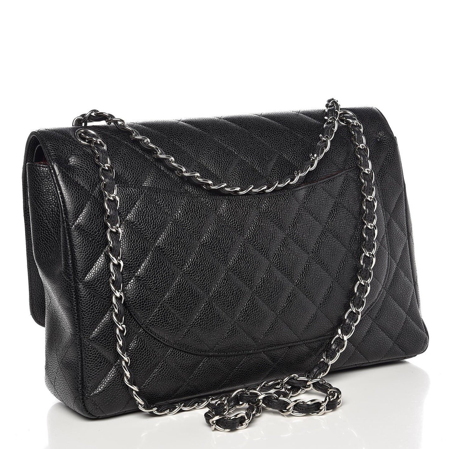 Caviar Quilted Maxi Double Flap Black
