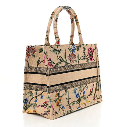 Christian Dior Raffia Embroidered Petites Fleurs Medium Book Tote Natural 3 of 12