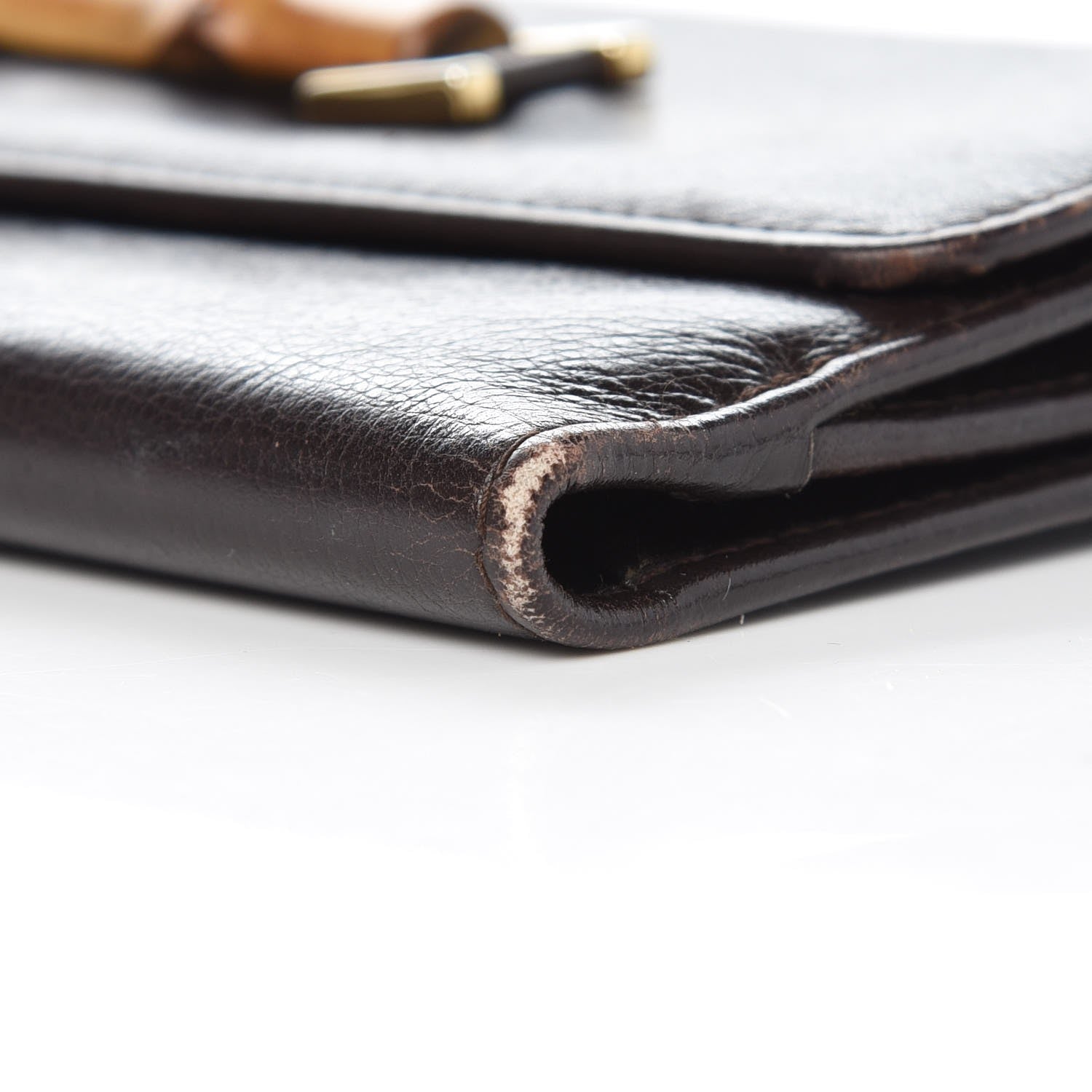 Gucci Calfskin Bamboo Continental Wallet Brown 10 of 16