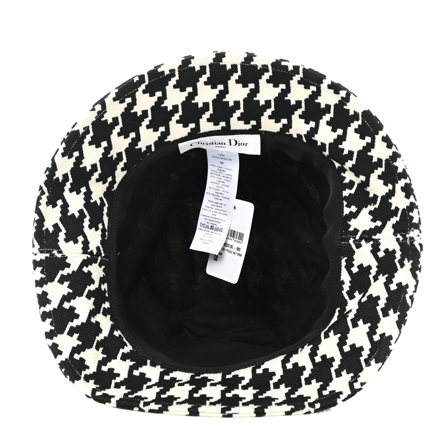Pied De Poule Bucket Hat 58 Black White