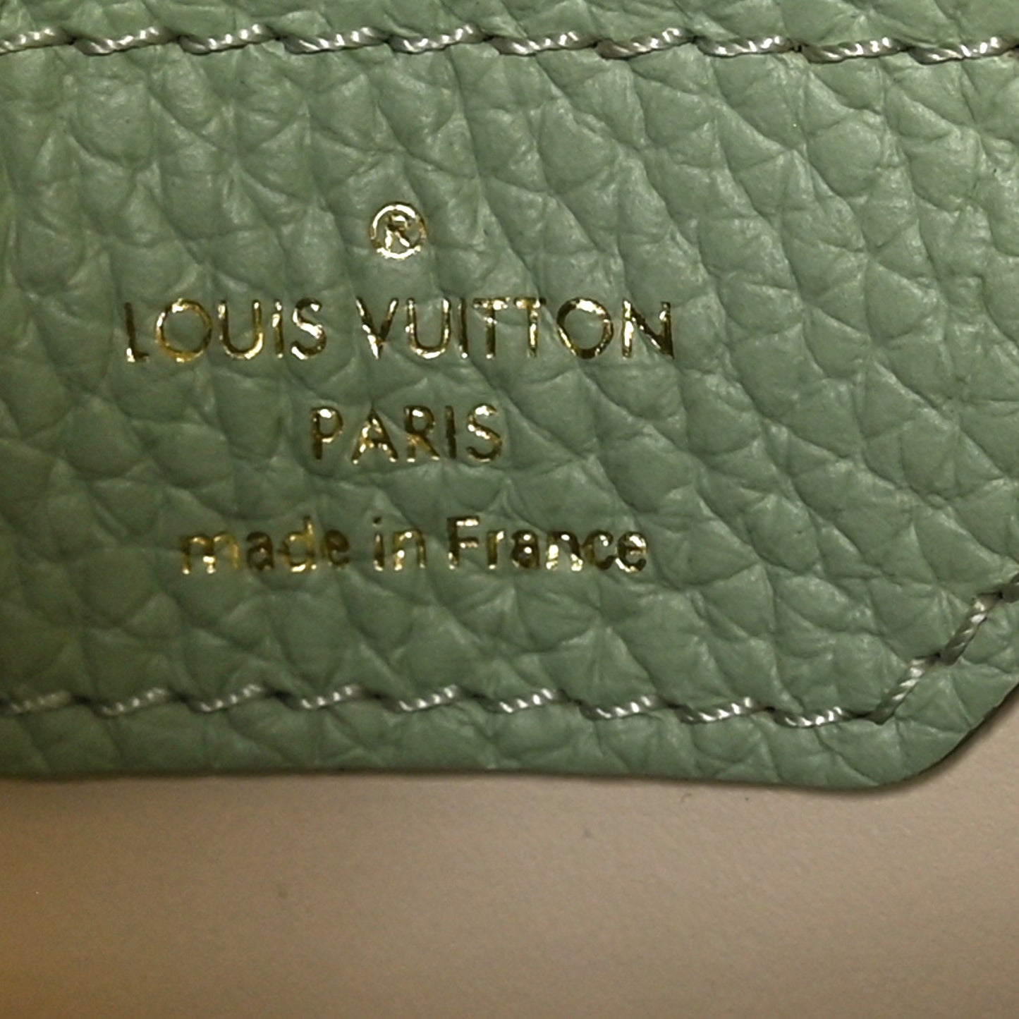 Taurillon Enamel Flower Padlock Chain Capucines BB Jade Green