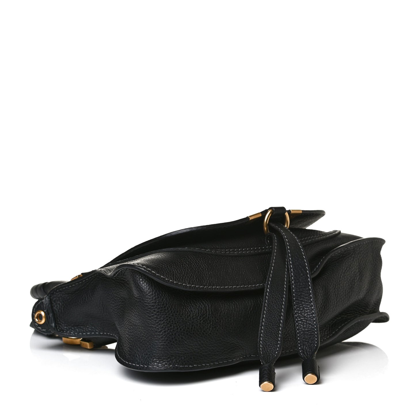 Calfskin Small Marcie Satchel Black