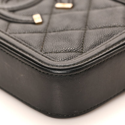 Chanel Caviar Quilted CC Filigree Clutch With Chain Black 9 of 9