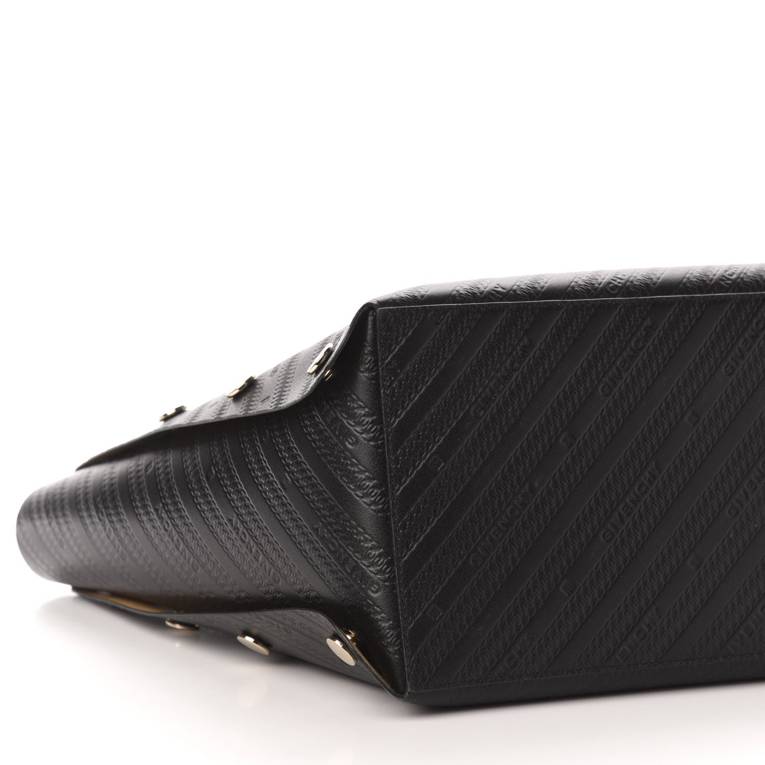 Givenchy Calfskin Chain Embossed Medium Bond Shopper Tote Black 9 of 11