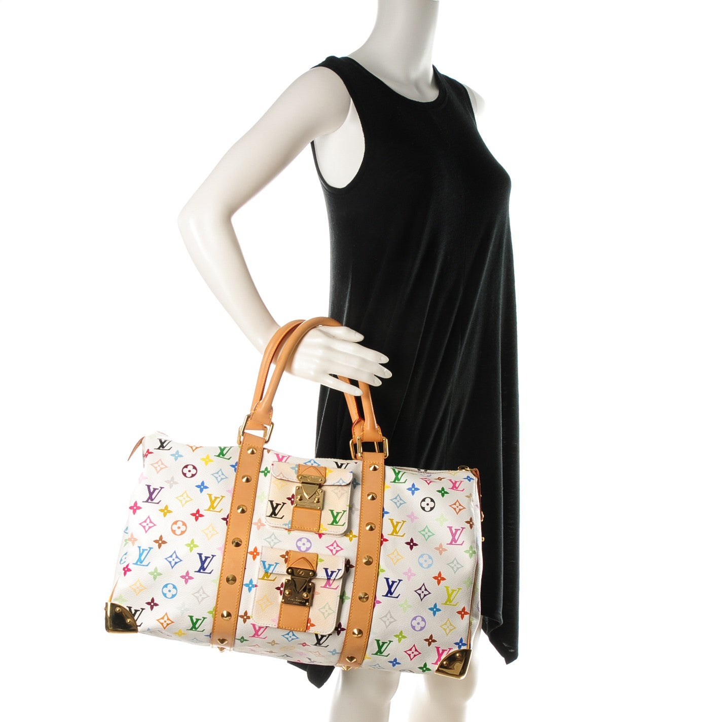 Louis Vuitton Monogram Multicolor Keepall 45 White 2 of 8