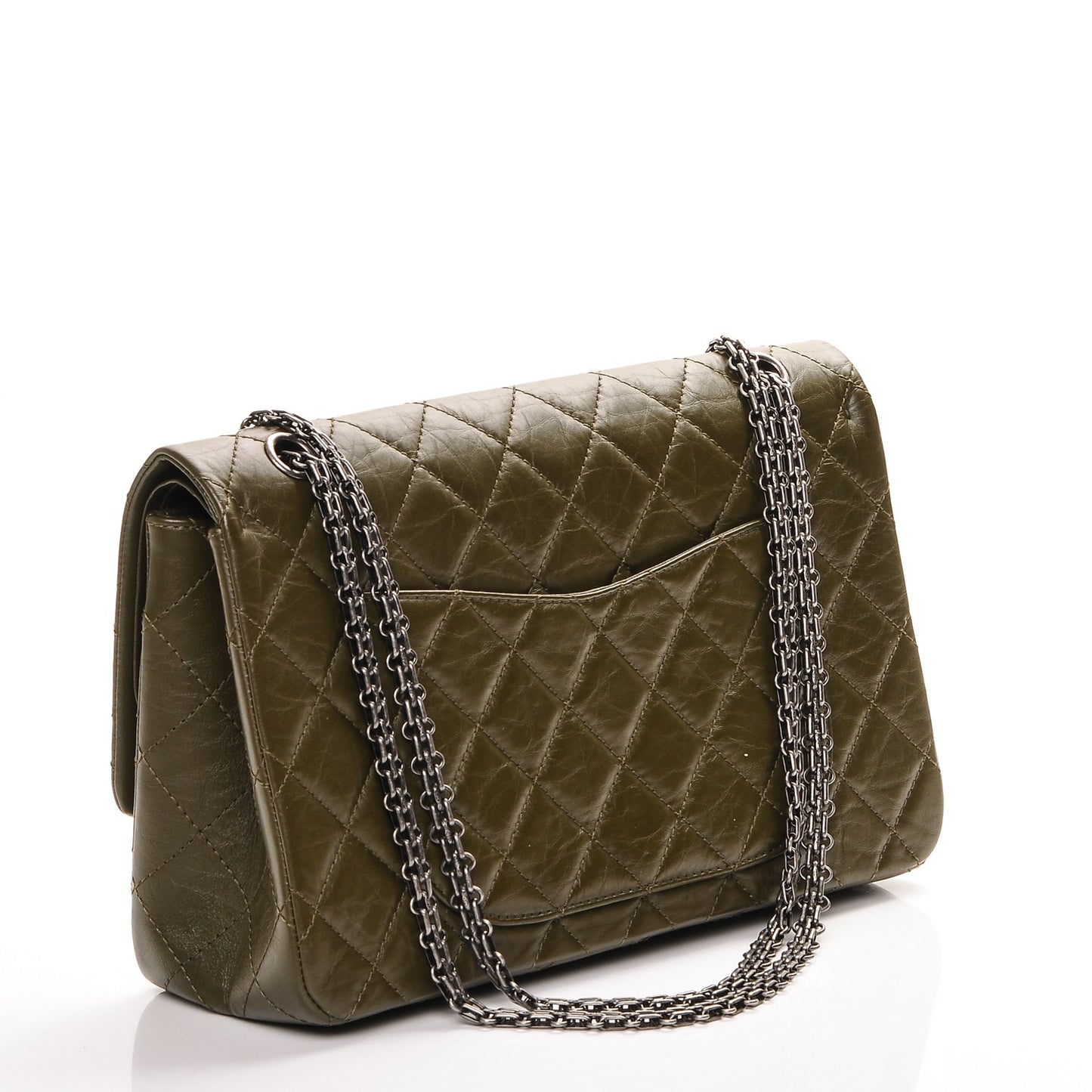 Aged Calfskin Quilted 2.55 Reissue 227 Flap Green