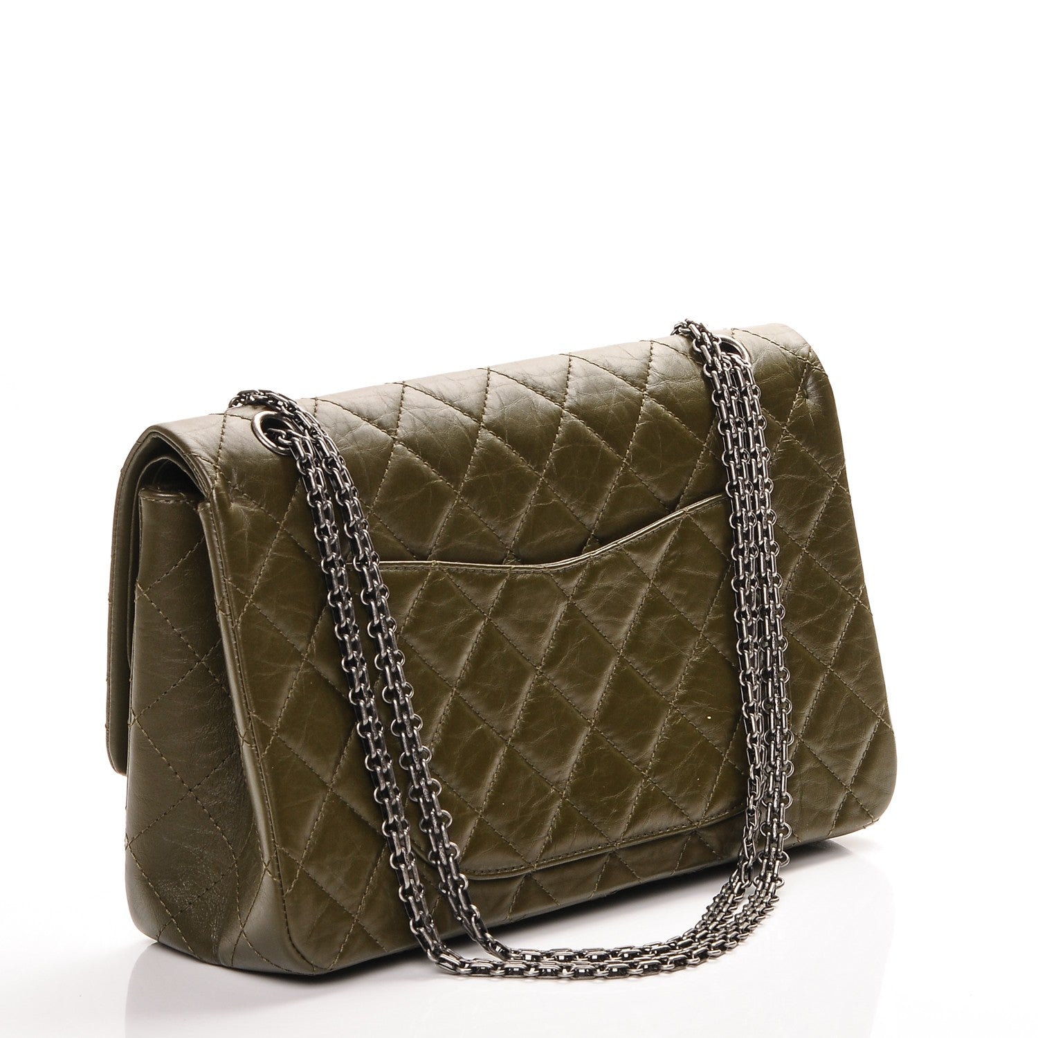 Chanel Aged Calfskin Quilted 2.55 Reissue 227 Flap Green 3 of 7