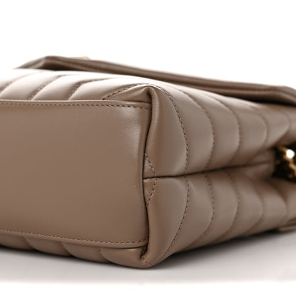 Saint Laurent Calfskin Y Quilted Monogram Small Loulou Chain Satchel Taupe 8 of 8