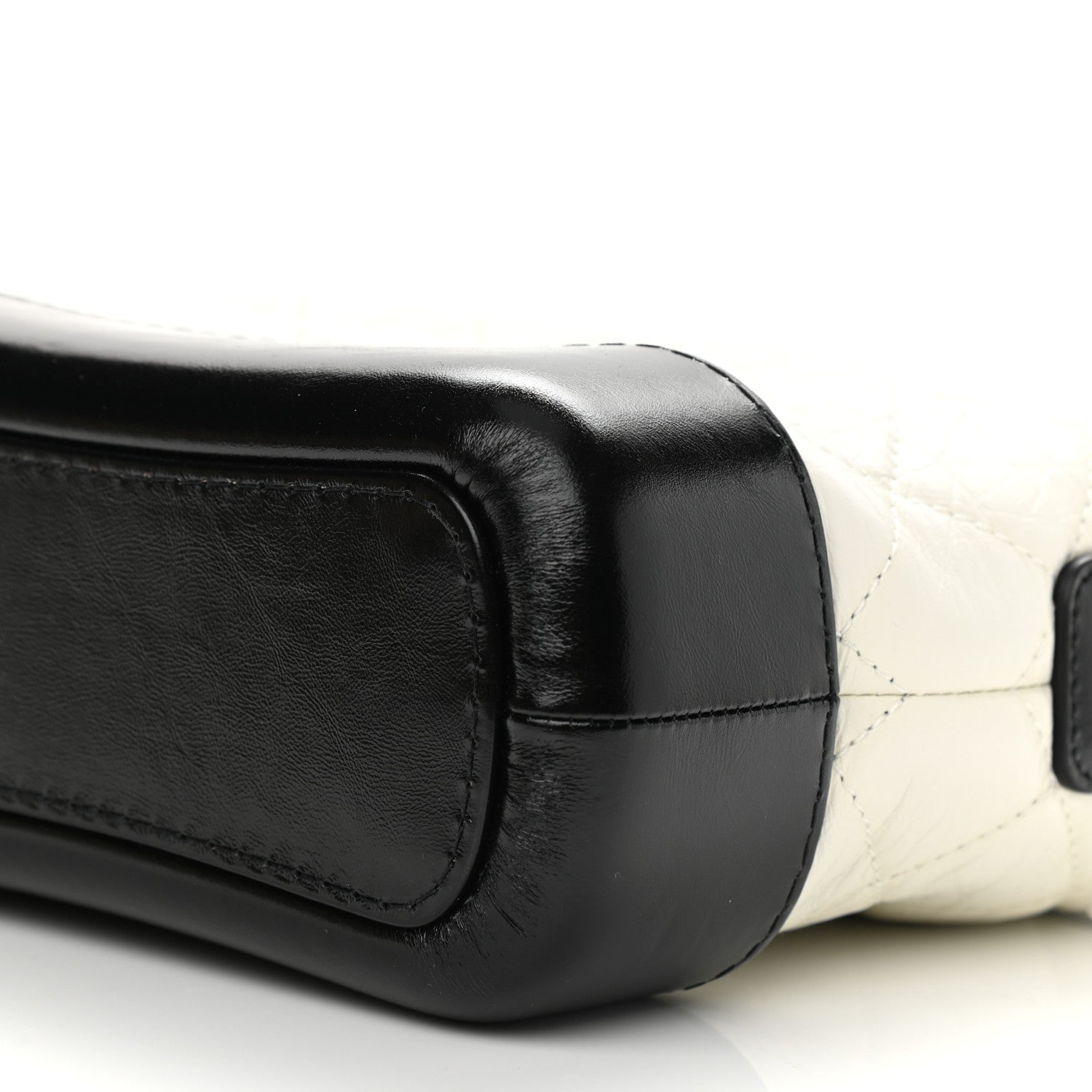 Chanel Aged Calfskin Quilted Small Gabrielle Hobo Black White 10 of 10