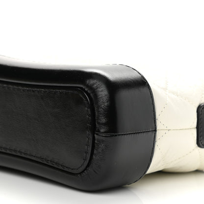Chanel Aged Calfskin Quilted Small Gabrielle Hobo Black White 10 of 10