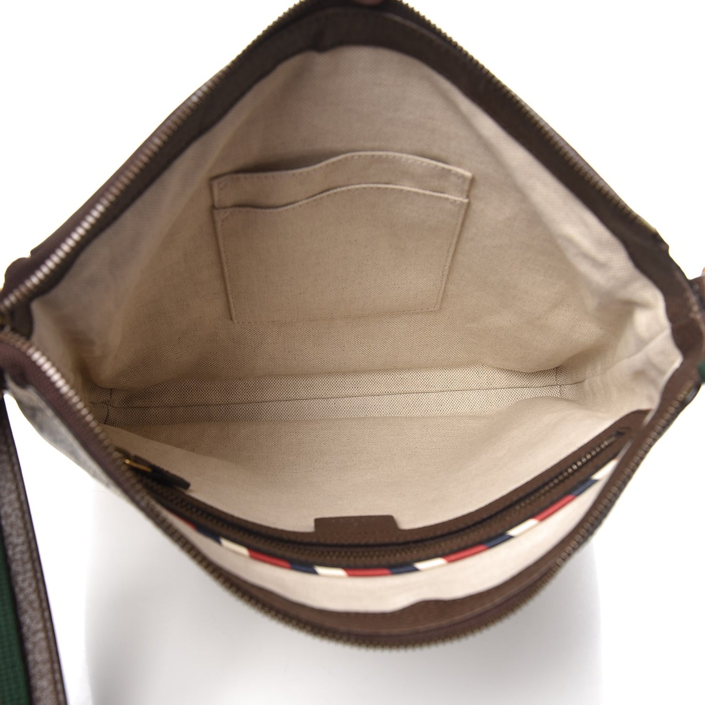 Soft GG Supreme Monogram Courrier Web Medium Flat Messenger Bag Beige New Acero Multicolor