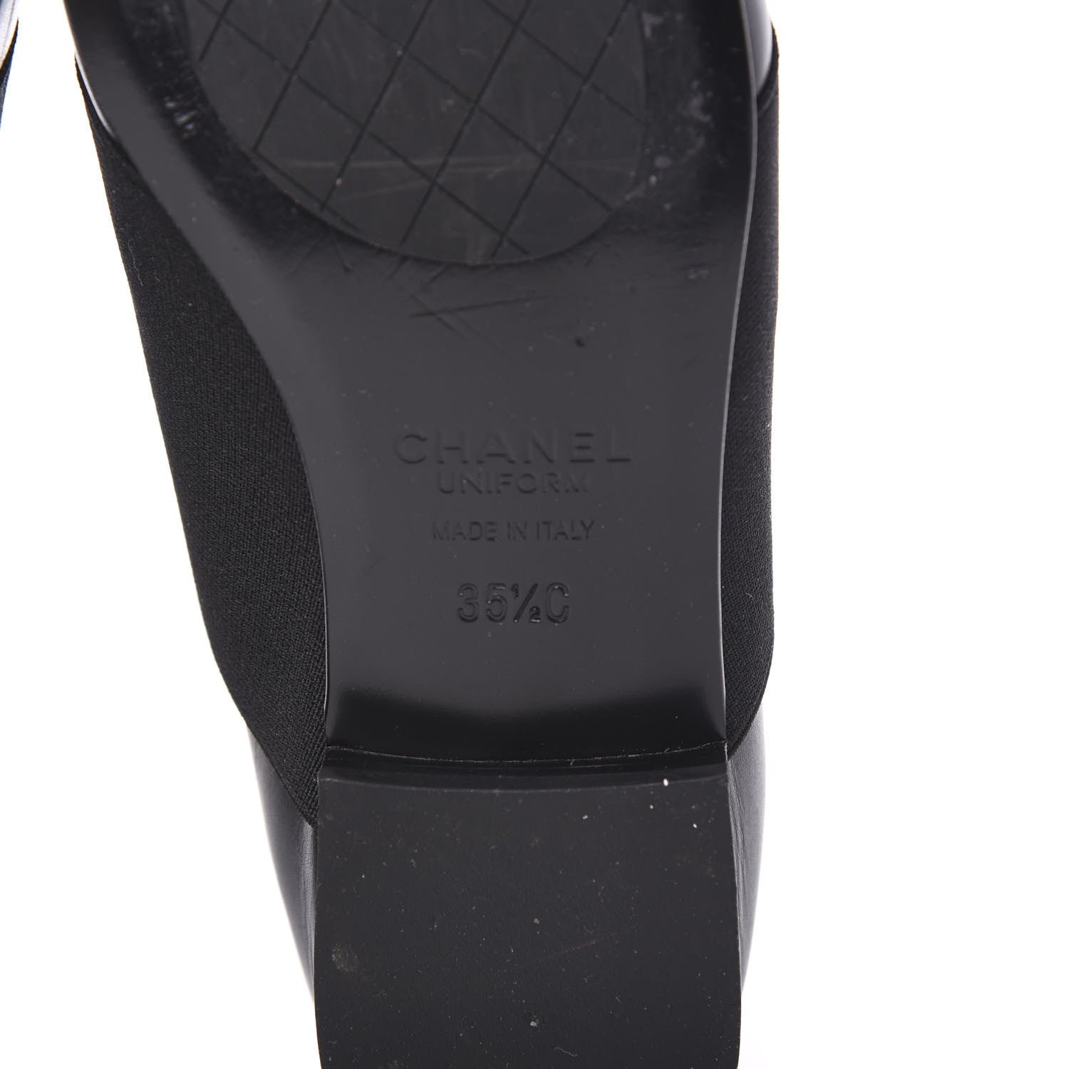 Chanel Calfskin Elastic Lace Up Cap Toe CC Loafers 35.5 Black 6 of 8