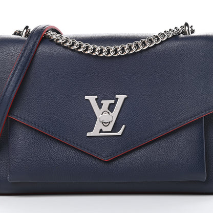 Louis Vuitton Soft Calfskin Mylockme Chain Bag BB Marine Rouge 8 of 11