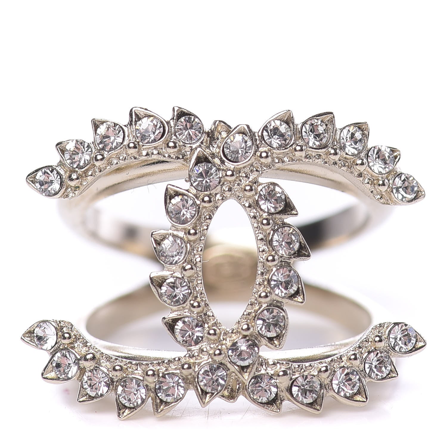 Chanel Metal Strass Dazzling Wheat CC Ring 6 Gold 1 of 6