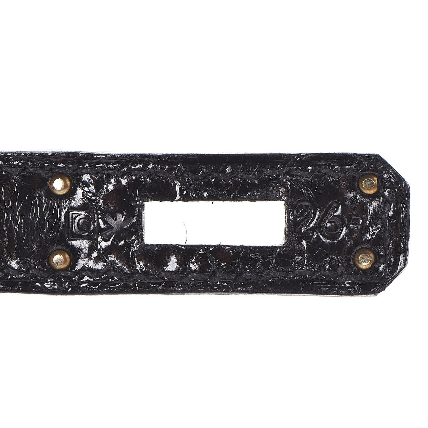 Shiny Niloticus Crocodile Kelly Cut Pochette Black