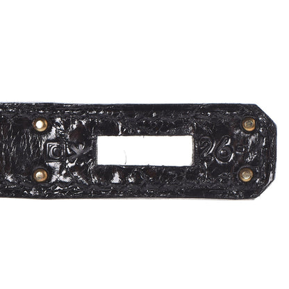 Hermes Shiny Niloticus Crocodile Kelly Cut Pochette Black 7 of 24