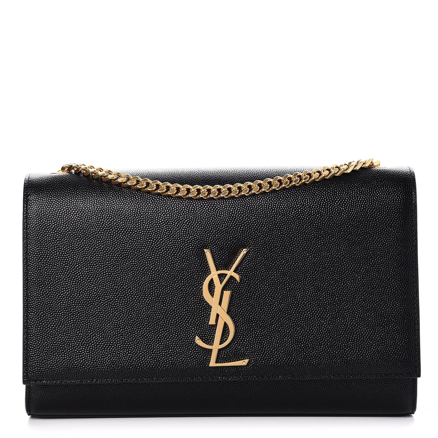 Saint Laurent Grain De Poudre Medium Classic Monogram Kate Satchel Black 1 of 7