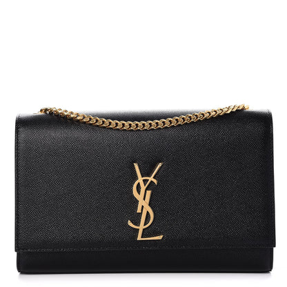 Saint Laurent Grain De Poudre Medium Classic Monogram Kate Satchel Black 1 of 7