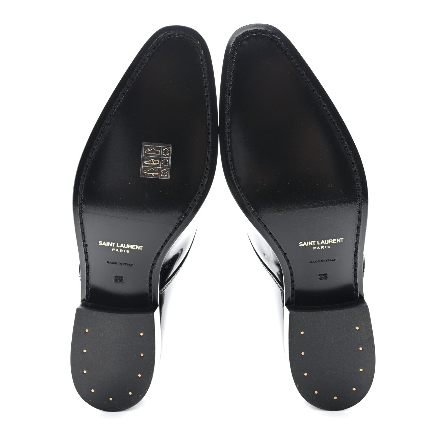 Saint Laurent Patent Baltimora Lace Up Derby Shoes 38 Black 5 of 8