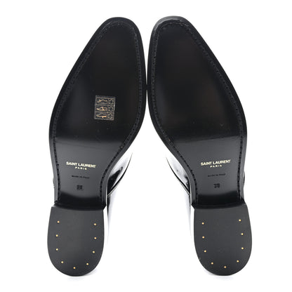 Saint Laurent Patent Baltimora Lace Up Derby Shoes 38 Black 5 of 8