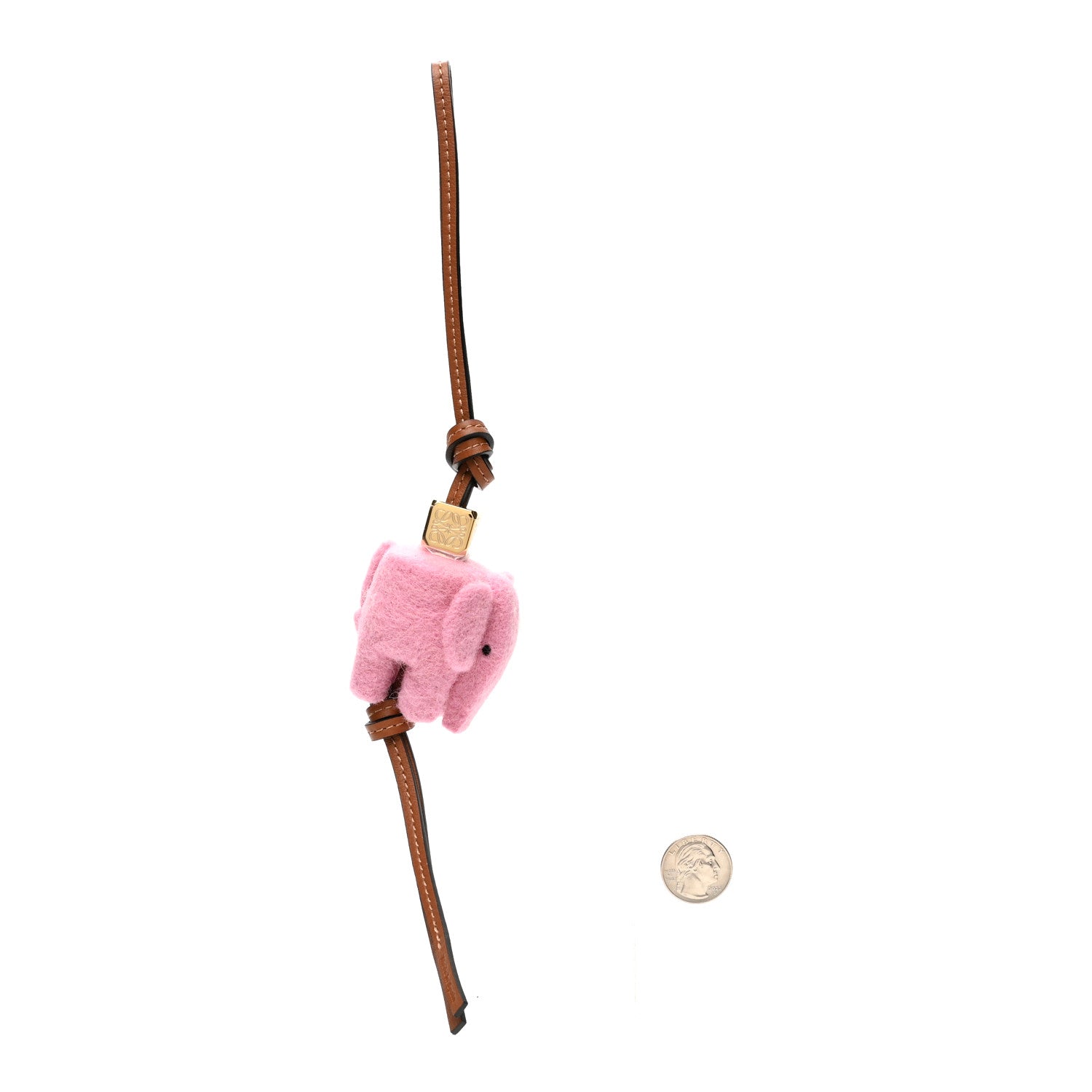 Loewe Calfskin Felt Elephant Bag Charm Candy 2 of 4