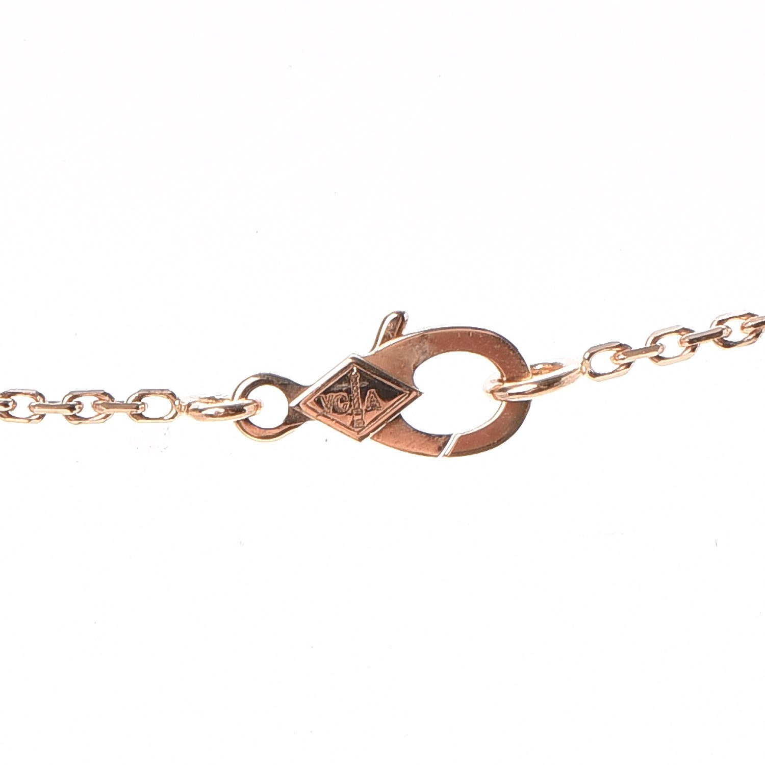 Van Cleef & Arpels 18K Rose Gold Diamond Black Onyx Vintage Alhambra Pendant Necklace 6 of 9