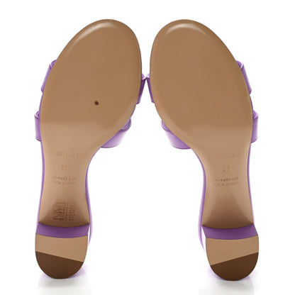 Hermes Calfskin Oasis Sandals 37 Violet 4 of 10