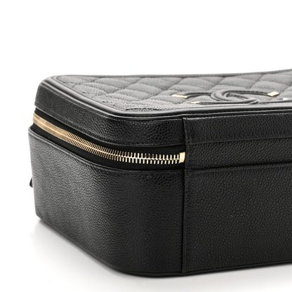 Chanel Caviar Quilted Large CC Filigree Vanity Case Black 5 of 6