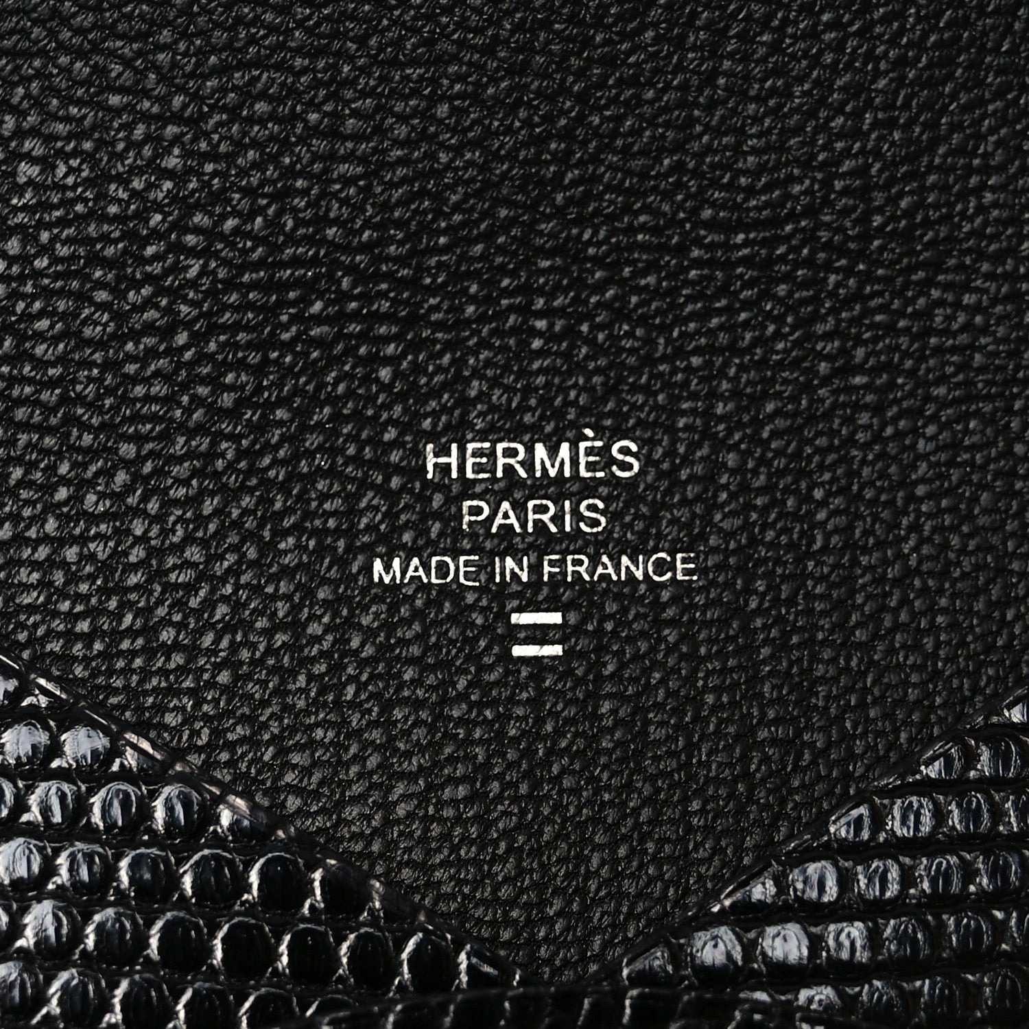 Hermes Lizard Calvi Card Case Black 6 of 8