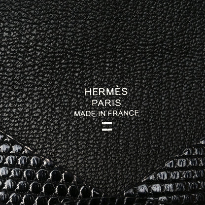 Hermes Lizard Calvi Card Case Black 6 of 8