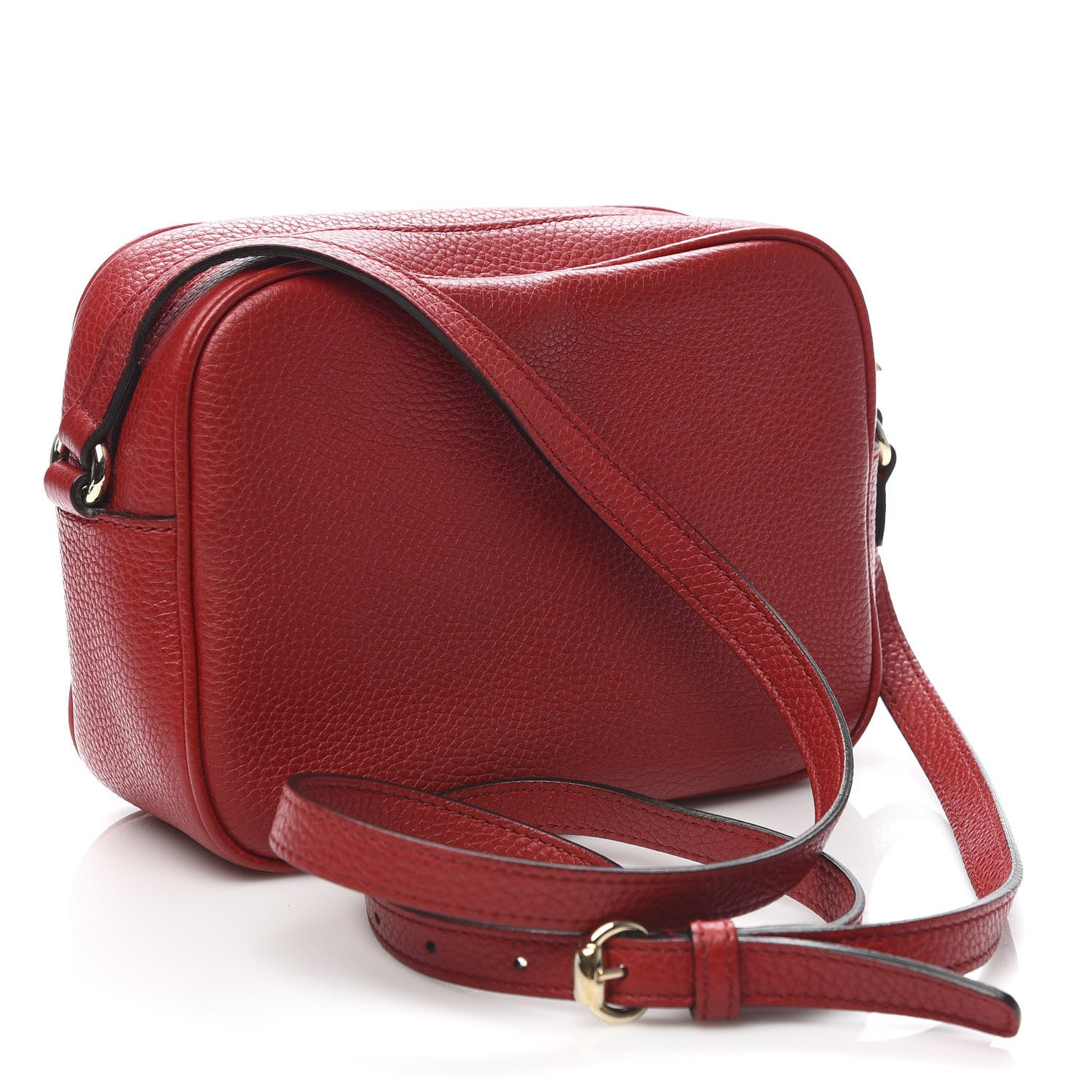 Gucci Pebbled Calfskin Small Soho Disco Bag Vibrant Red 3 of 11