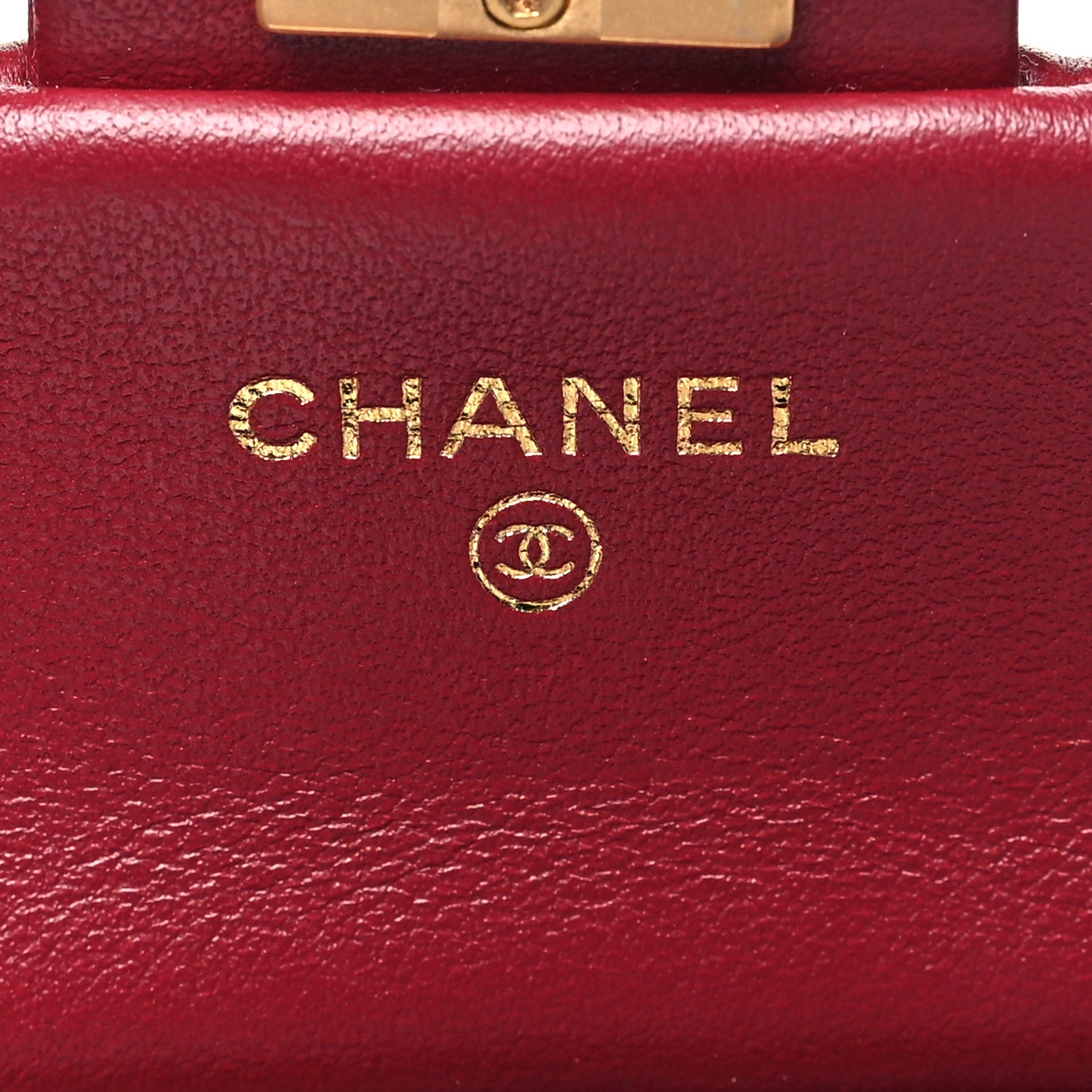 Chanel Calfskin Quilted Lady Handle Flap Card Holder With Chain Red 6 of 11