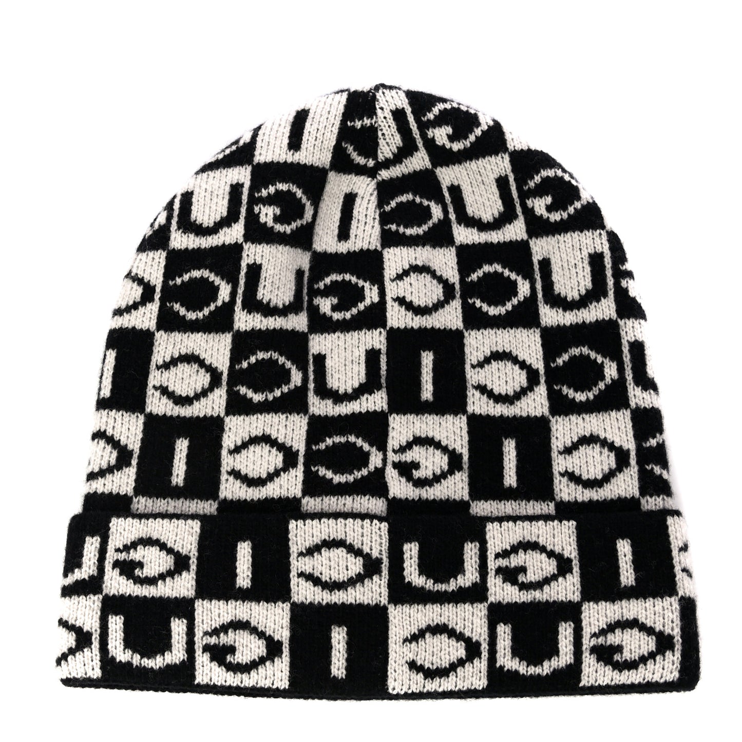 Wool Appside Beanie L Black Ivory